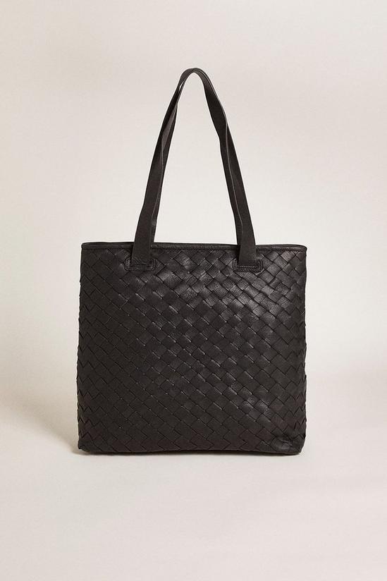 Oasis Leather Woven Large Tote Bag 1
