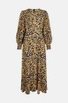 Oasis Swirl Animal Printed Shirred Cuff Midi Dress thumbnail 4