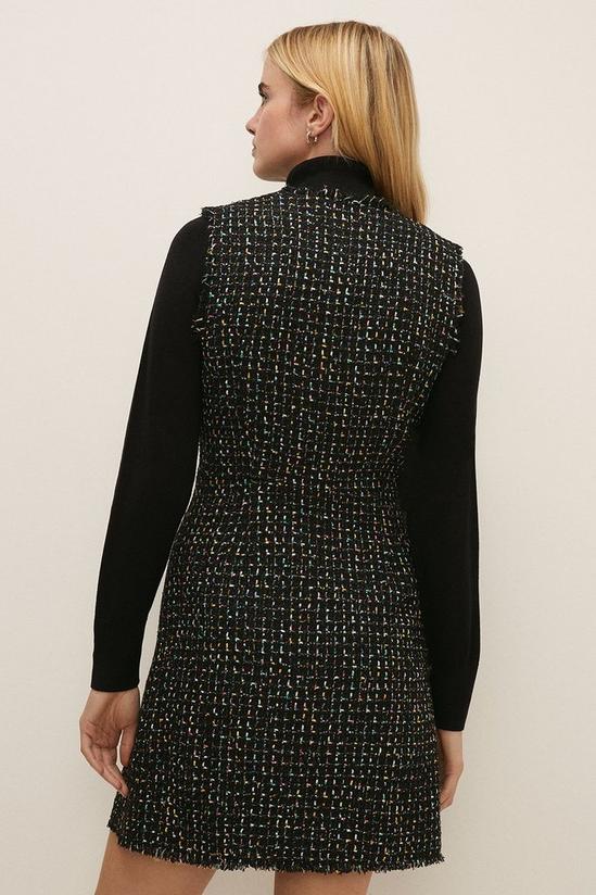 Oasis Premium Multi Colour Tweed Sleeveless Dress 3