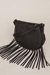 Oasis Leather Tassel Stitch Detail Saddle Bag thumbnail 2