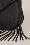Oasis Leather Tassel Stitch Detail Saddle Bag thumbnail 3