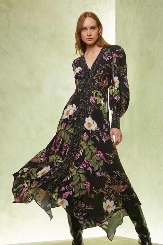 Oasis RHS Mixed Floral Print Hanky Hem Dress 1