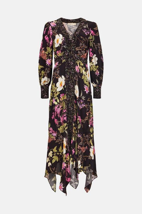 Oasis RHS Mixed Floral Print Hanky Hem Dress 5