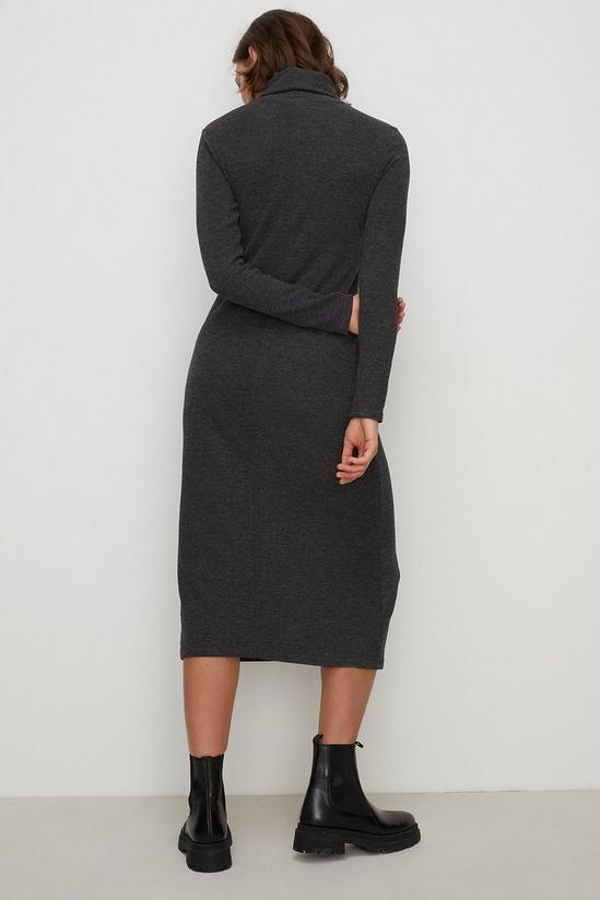 Oasis Cosy Rib Roll Neck Knitted Midi Dress 3