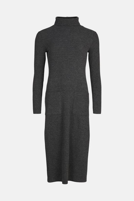 Oasis Cosy Rib Roll Neck Knitted Midi Dress 4