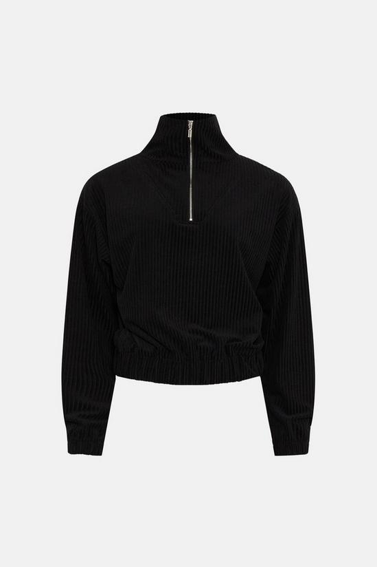 Oasis Velour Rib Half Zip Sweater 4