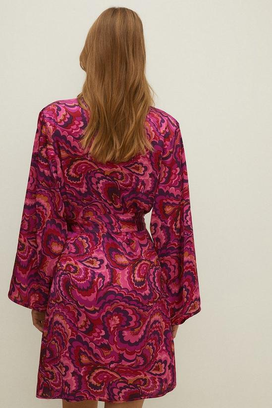 Oasis Bright Swirl Printed Satin Robe 3