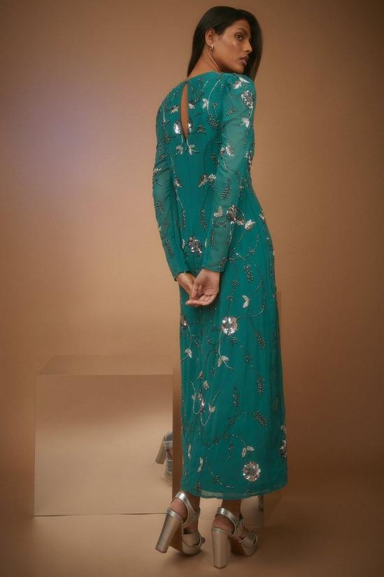 Oasis Premium Sequin Floral Occasion Maxi Dress 3