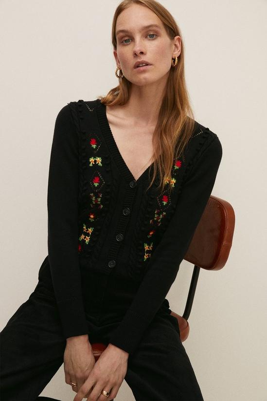 Oasis Embroidered Floral Cardigan 1