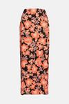 Oasis Orange Poppy Button Wrap Midi Skirt thumbnail 4