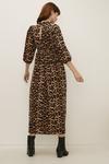 Oasis Leopard Print Textured Woven Smock Midi Dress thumbnail 3