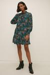 Oasis Cluster Floral Pintuck Tie Detail Smock Dress thumbnail 2