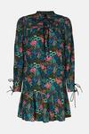 Oasis Cluster Floral Pintuck Tie Detail Smock Dress thumbnail 4
