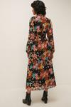Oasis 70s Floral Printed Pleated Ruched Front Midi thumbnail 4