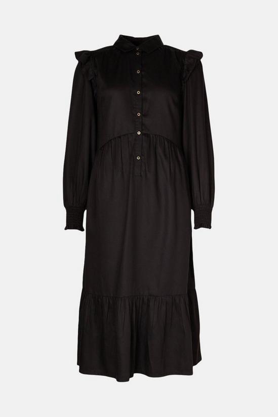 Oasis Twill Button Frill Sleeve Shirt Dress 4