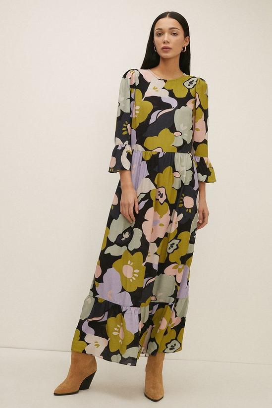 Oasis Graphic Floral Printed Midi Smock Dress 2