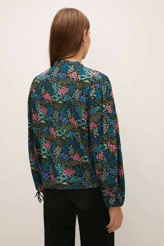 Oasis Cluster Floral Pintuck Tie Detail Blouse 3