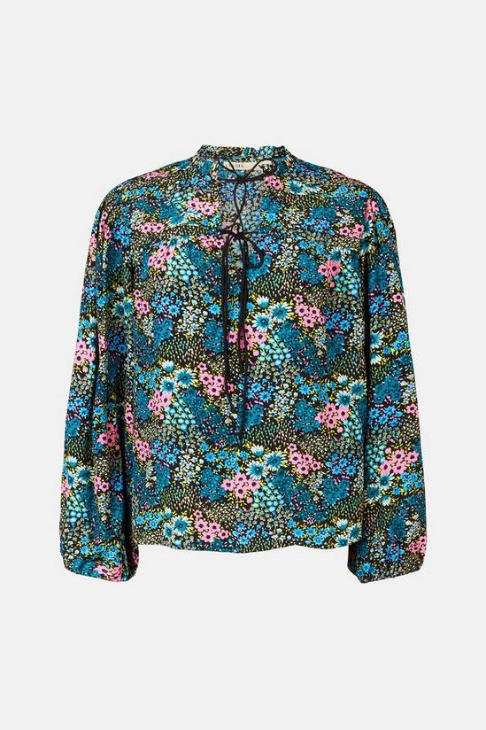 Oasis Cluster Floral Pintuck Tie Detail Blouse 4