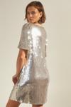 Oasis Silver Sequin Tee Shirt Dress thumbnail 3