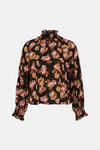 Oasis 70s Floral Shirred Neck Top thumbnail 4