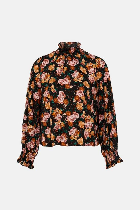 Oasis 70s Floral Shirred Neck Top 4