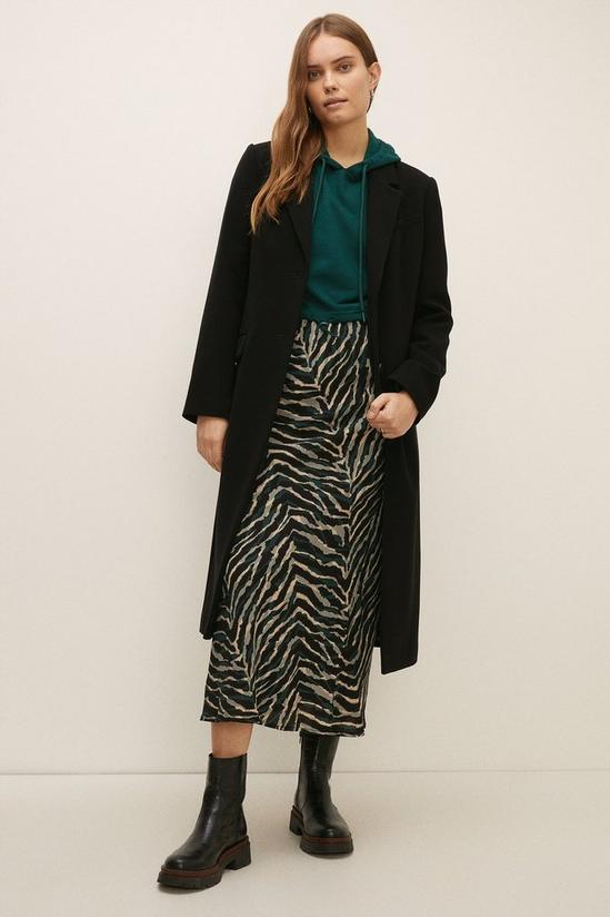 Oasis Zebra Printed Bias Cut Skirt 1