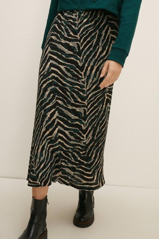 Oasis Zebra Printed Bias Cut Skirt 2