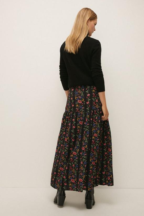 Oasis Petite Stripe Floral Printed Midi Skirt 3