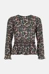 Oasis Pleated Frill Cuff Floral Blouse thumbnail 4
