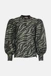 Oasis Zebra Printed Puff Sleeve Shirt thumbnail 4
