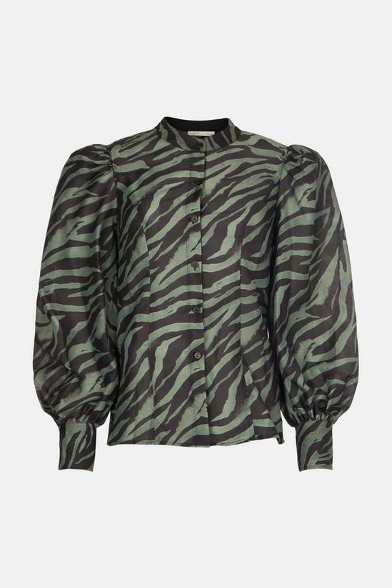 Oasis Zebra Printed Puff Sleeve Shirt 4