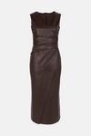 Oasis Faux Leather Ruched Midi Dress thumbnail 4