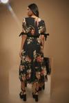 Oasis Velvet Trim Cuff Printed Midi Dress thumbnail 3