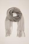 Oasis Two Tone Striped Fluffy Tassel Scarf thumbnail 1