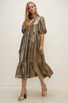 Oasis Rachel Stevens Metallic Jacquard Midi Dress thumbnail 2