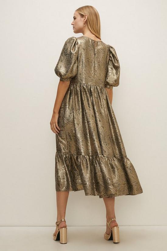 Oasis Rachel Stevens Metallic Jacquard Midi Dress 4