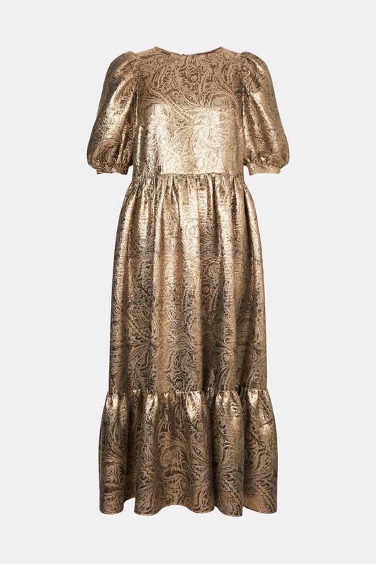 Oasis Rachel Stevens Metallic Jacquard Midi Dress 5
