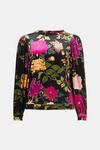Oasis RHS Velvet Floral Print Sweatshirt thumbnail 5