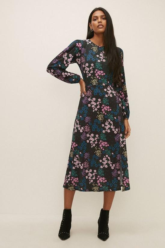Oasis Slinky Jersey Floral Split Midi Dress 2
