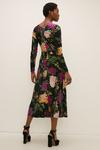 Oasis RHS Velvet Floral Ruched Keyhole Midi Dress thumbnail 4