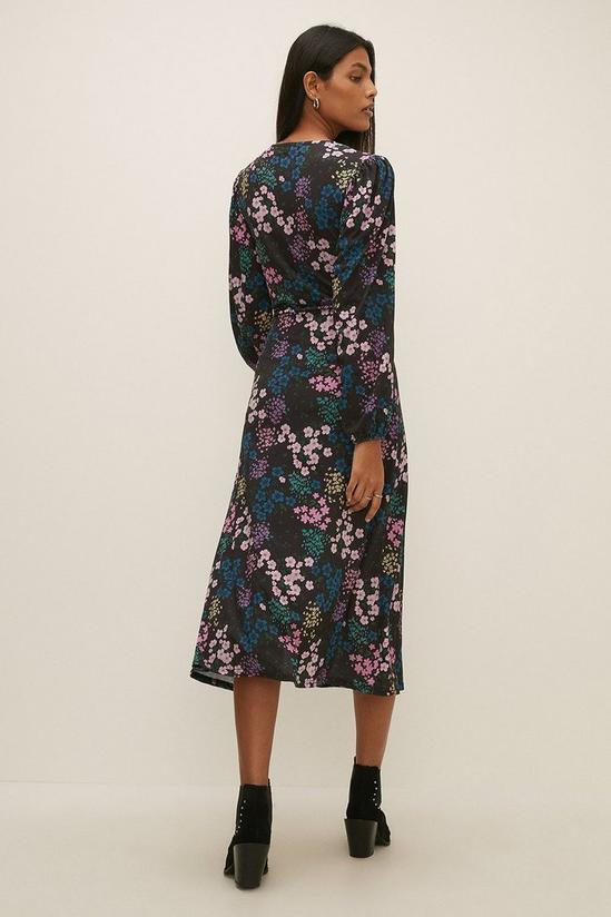 Oasis Petite Slinky Jersey Floral Split Midi Dress 3