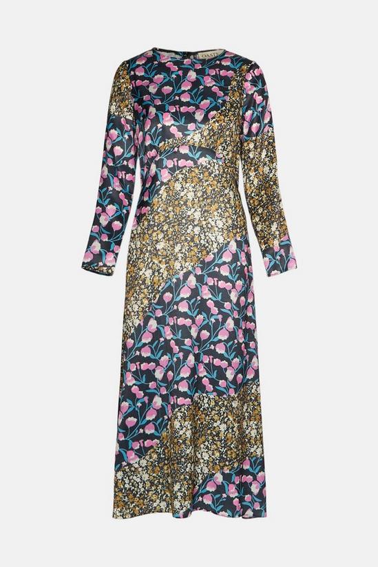 Oasis Asymmetric Floral Print Satin Midi Dress 4