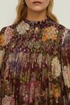 Oasis RHS Metallic Berry Floral Shirred Neck Top thumbnail 2