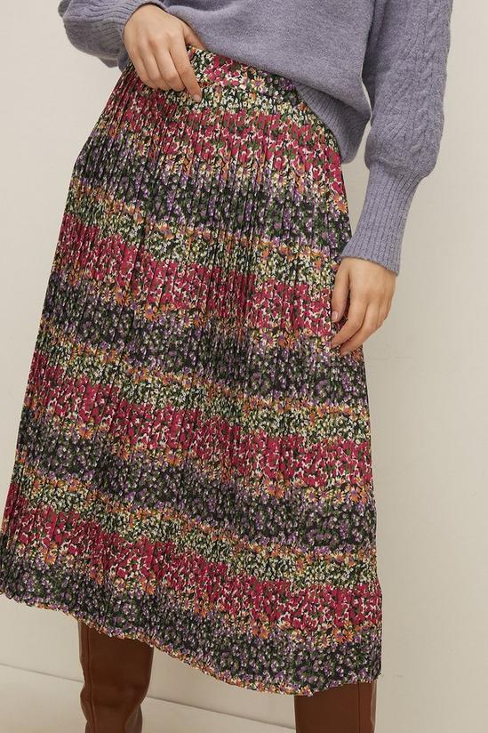 Oasis Floral Mesh Pleated Midi Skirt 2