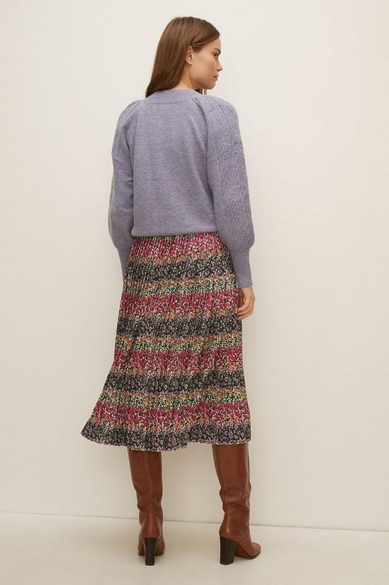 Oasis Floral Mesh Pleated Midi Skirt 3