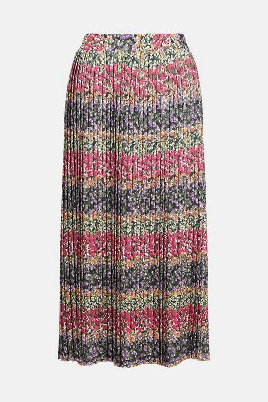 Oasis Floral Mesh Pleated Midi Skirt 4