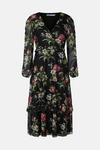 Oasis Floral Mesh Ruffle Prawn Sleeve Midi Dress thumbnail 4