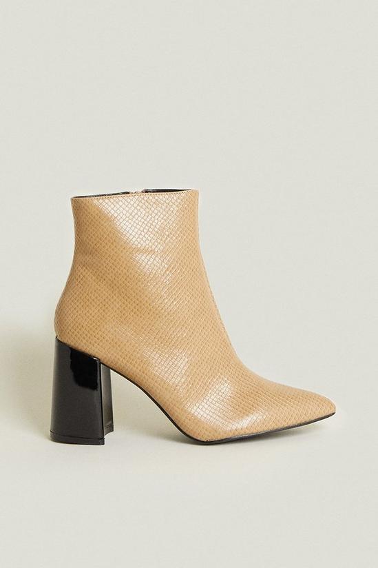 Oasis Snake Textured Heeled Ankle Boot 1