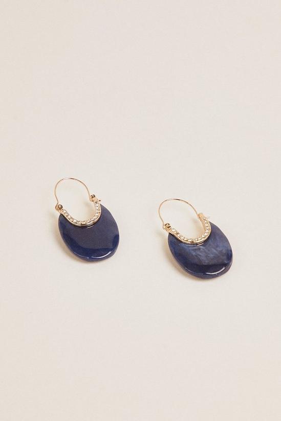 Oasis Statement Chunky Navy Earrings 1
