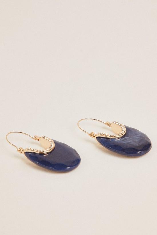 Oasis Statement Chunky Navy Earrings 2